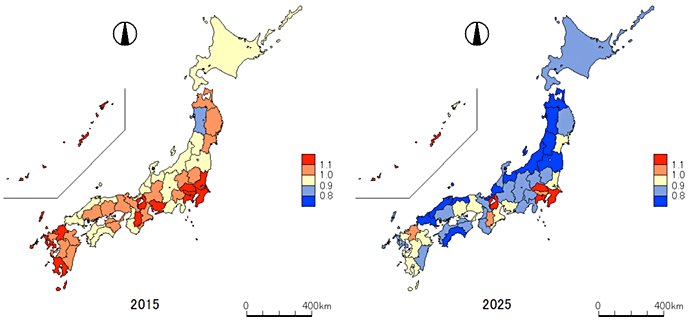 Figure 4. Changes in the Number of Employees by Prefecture