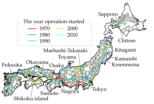 Figure 4. Development of the Highway Network in Japan
