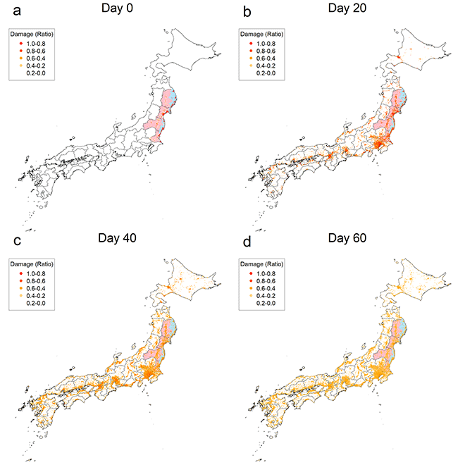 Figure 2. Geographic Propagation of the Shock from the Great East Japan Earthquake