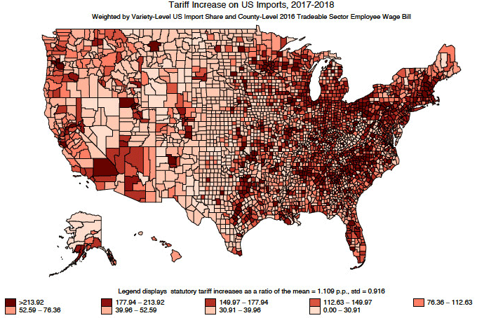 Figure 3. Import Tariff Exposure in US Counties Figure 3. Import Tariff Exposure in US Counties
