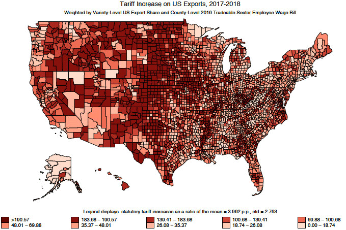 Figure 4. Export Tariff Exposure in US Counties Figure 4. Export Tariff Exposure in US Counties