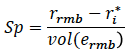 Sp=r_rmb-ri*/vol(ermb)
