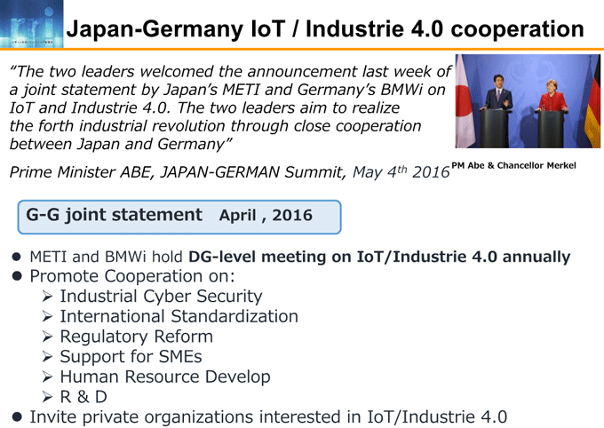 図3-3：Japan-Germany IoT / Industrie 4.0 cooperation