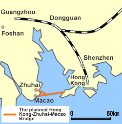 Map: The Great Hong Kong-Zhuhai-Macao Bridge Plan