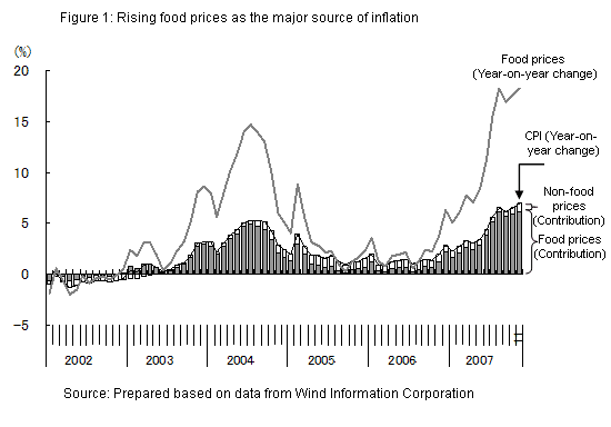 Figure 1: Rising food prices as the major source of inflation