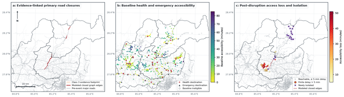 Figure 1. Road closures and loss of accessibility to services Figure 1. Road closures and loss of accessibility to services