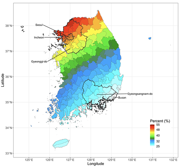 Figure 3 Frequency of trajectories coming from China