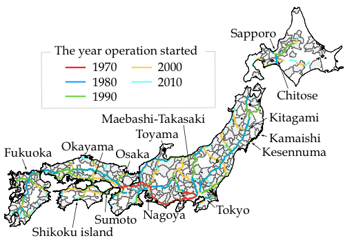 Figure 4. Development of the Highway Network in Japan Figure 4. Development of the Highway Network in Japan