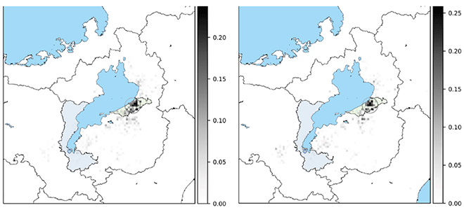 Figure 3. Revealing a Component: Source (left) and destination (right)