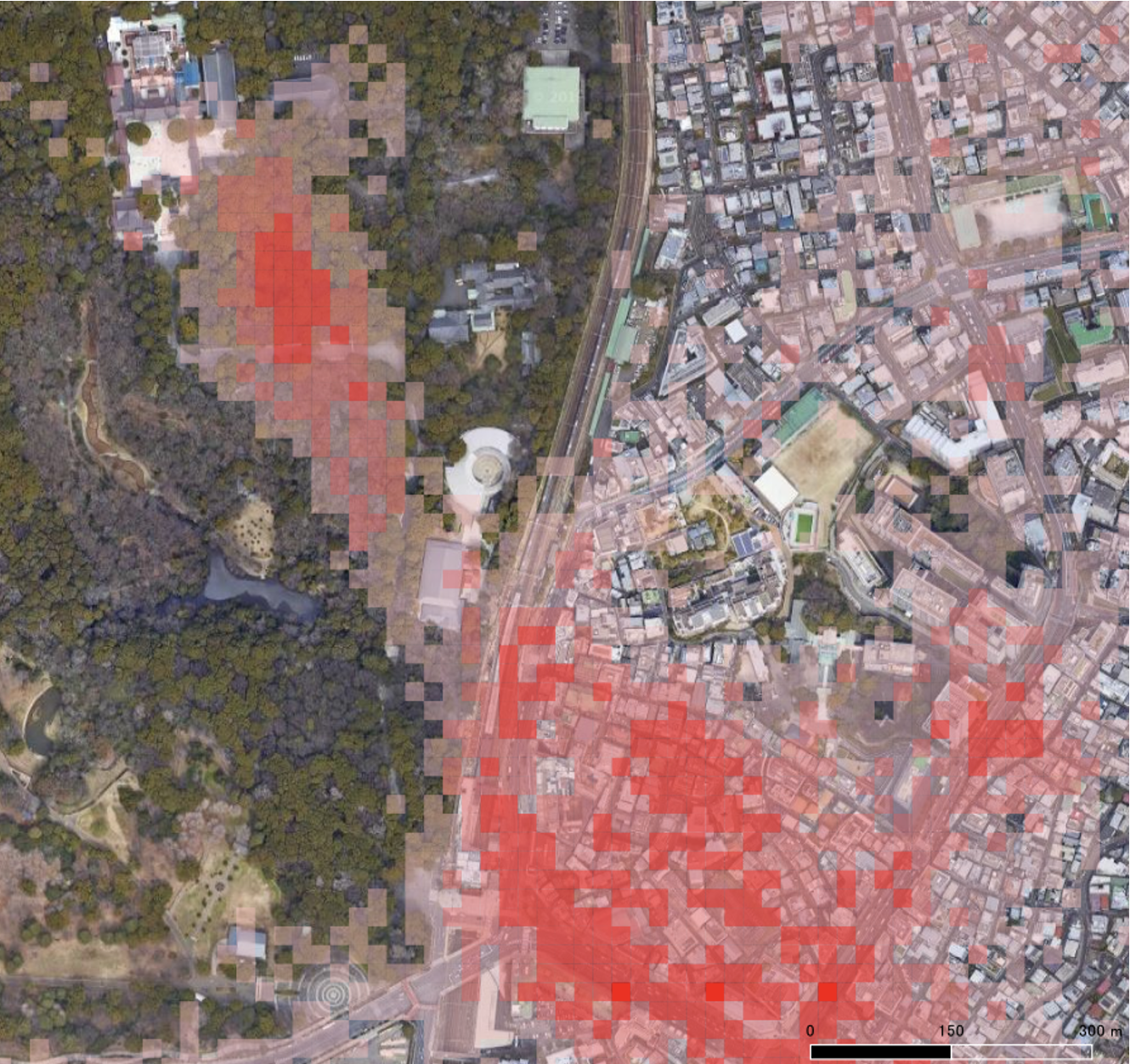 Figure 1. Example of Stays Around Meiji Shrine in the Shibuya Municipality, Tokyo