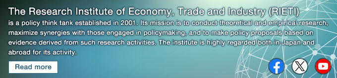 The Research Institute of Economy, Trade and Industry (RIETI) is a policy think tank established in 2001. Its mission is to conduct theoretical and empirical research, maximize synergies with those engaged in policymaking, and to make policy proposals based on evidence derived from such research activities. The institute is highly regarded both in Japan and abroad for its activity.