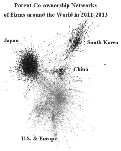 Patent Co-ownership Networks of Firms around the World in 2011-2013