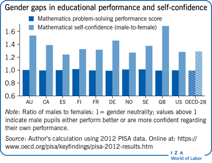 Gender gaps in educational performance and self-confidence