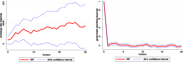 Figure 2. Impulse Responses to a Government Spending Shock, Daily Data Panel A. Department of Defense announcements