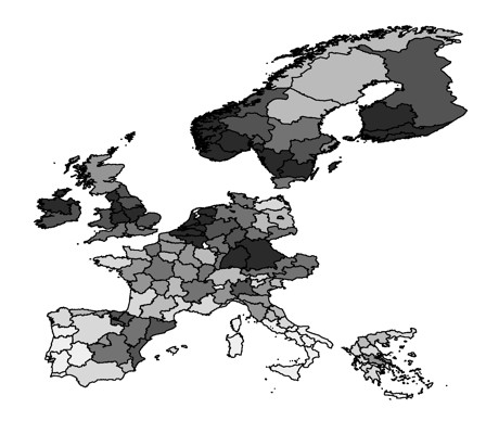 Figure 1. Map of the Chinese Import Shock Across Regions