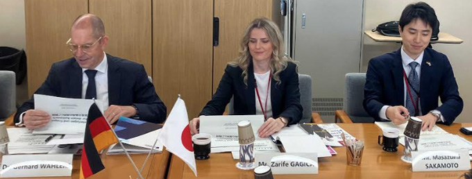 Photo 2: From left: Dr. Wahlers; Ms. Gagica, Assistant in the Executive Board Office, Konrad Adenauer Stiftung (Berlin Headquarters); the author