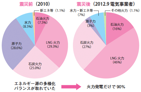 図5：日本の電源別発電量