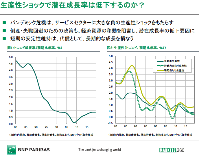 生産性ショックで潜在成長率は低下するのか？