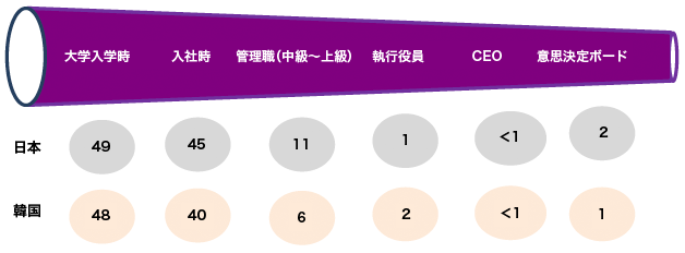 図：女性人材供給パイプ ライン