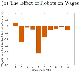 (b) ロボットの賃金への影響