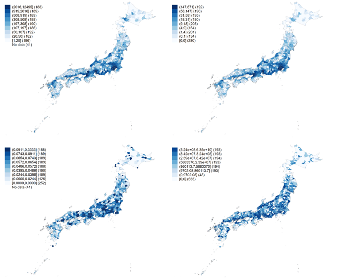 図:輸出事業所の全国分布(2019年) 図:輸出事業所の全国分布(2019年)