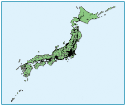 図1：被災地企業の取引先の地理的ひろがり