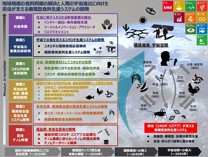 地球規模の食料問題の解決と人類の宇宙進出に向けた昆虫が支える循環型食料生産システムの開発