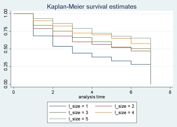図4　輸出開始事業所の規模別輸出継続率の推移