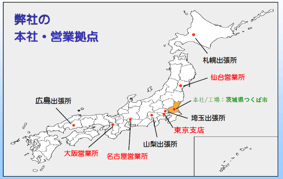 図：弊社の本社・営業拠点