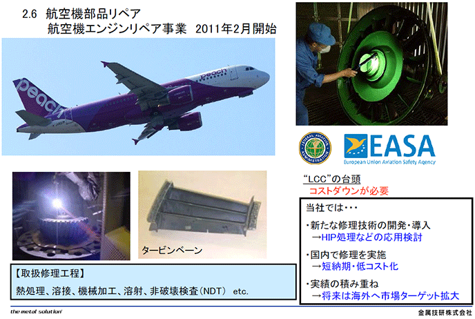 2.6 航空機部品リペア