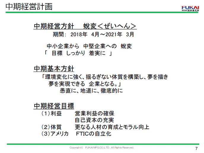 中期経営計画 中期経営計画